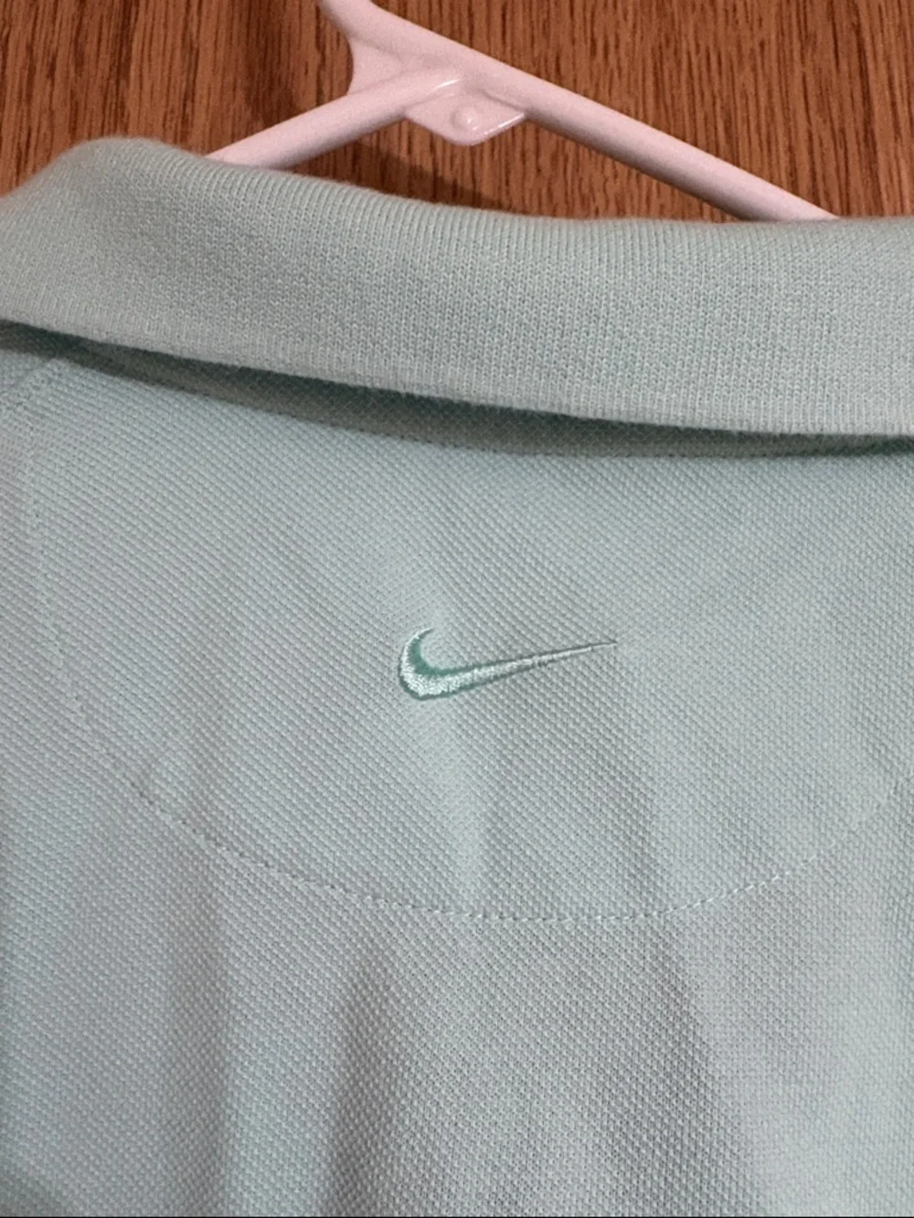 Nike Mint Green Cropped Polo Top